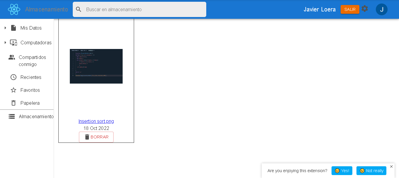 app de almacenamiento con firebase